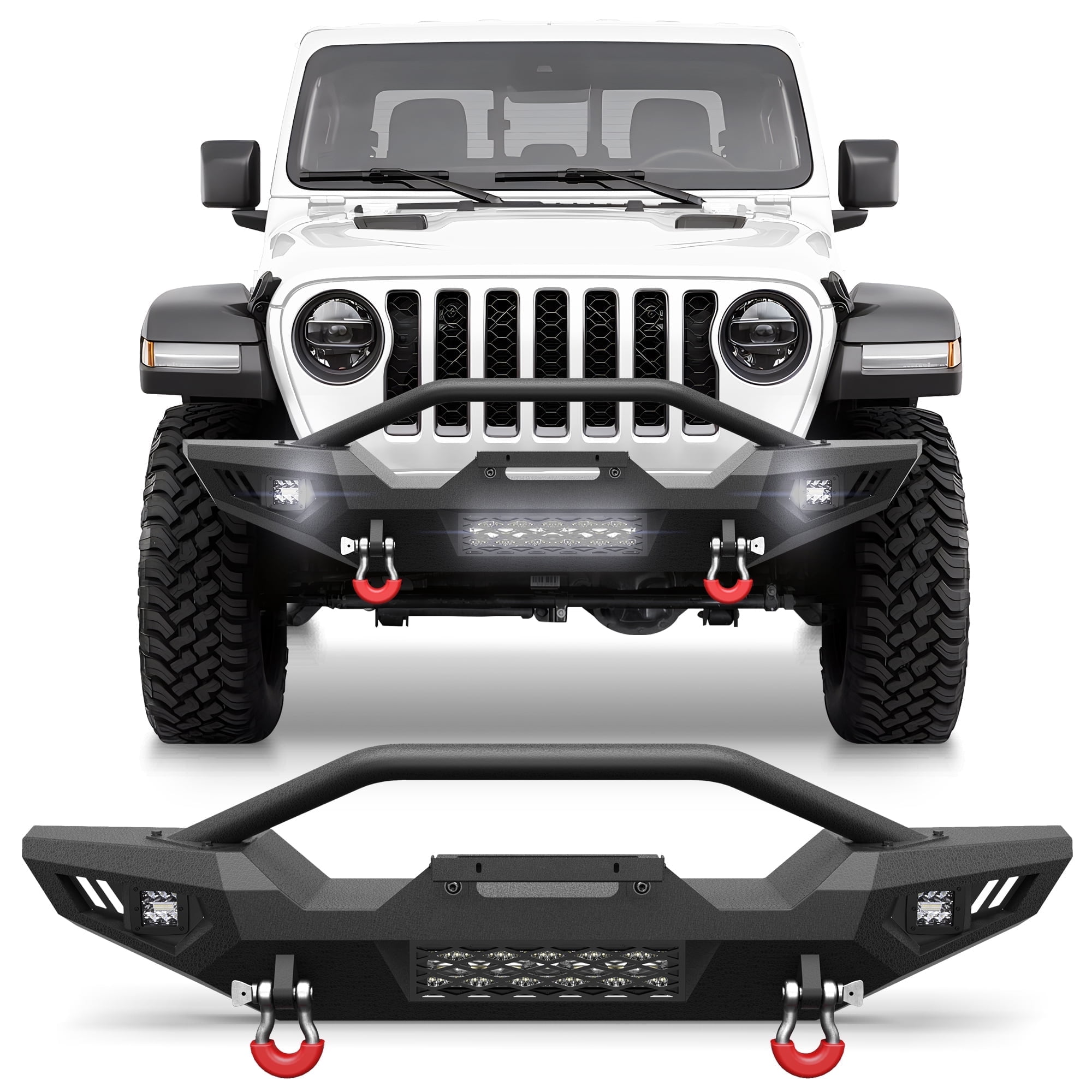 Nemesis JL JLU JT Aluminum Front Bumper Stubby Jeep Wrangler Gladiator