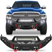 POFENZE Front Bumper Fits 2013-2018 Dodge Ram 1500 and 2019-2024 Ram 1500 Classic Truck Bumper with Winch Plate