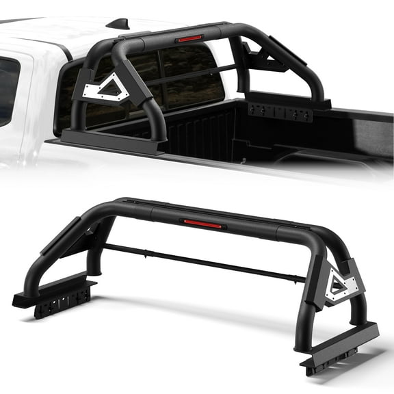 POFENZE Roll Bar for Mid-Size Pickup Truck Adjustable No-Drill Headache Racks for Tacoma, Colorado, Canyon, Ranger  without Basket