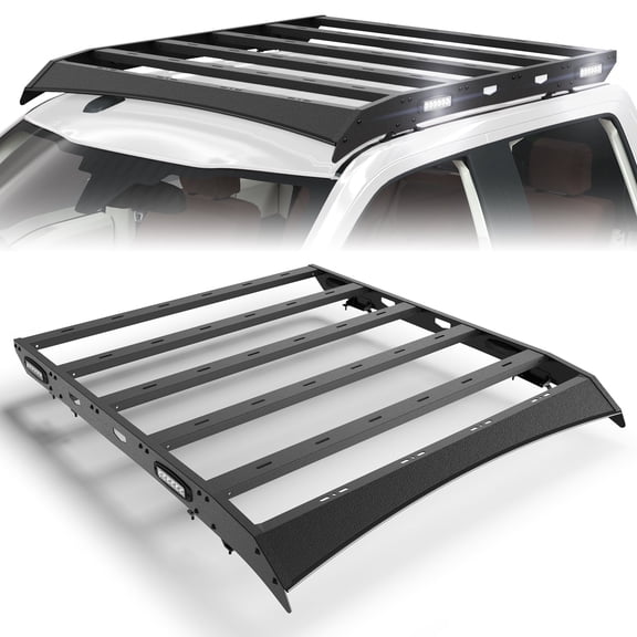 POFENZE Roof Racks Basket for F150 Cargo Racks with Side LED Lights for F150 2009-2014