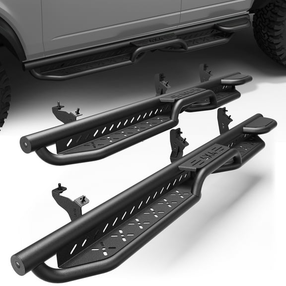 POFENZE Running Boards Side Steps for 2021 2022 2023 2024 2025 Ford Bronco Crew Cab Black Step Bars