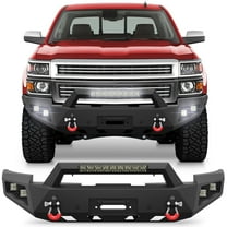 POFENZE Silverado 1500 Front Bumper for 2014 2015 Chevy Silverado 1500 Pickup Truck Bumper with Winch Plate LED Lights D-Rings