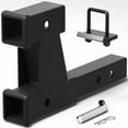 thumbnail image 1 of POFENZE Trailer Hitch for 2 Inch Receiver Adjustable 7.3"-9.3" Extension with Hitch Receiver with 5/8 inch Bolt Nut Clip 4000 lbs Matte Black, 1 of 8
