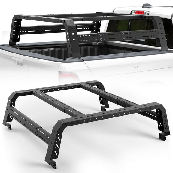 POFENZE Truck Bed Rack for Mid/Full Size Adjustable 49.2"-70.8" Length Ladder Rack for No Bed Rails Trucks