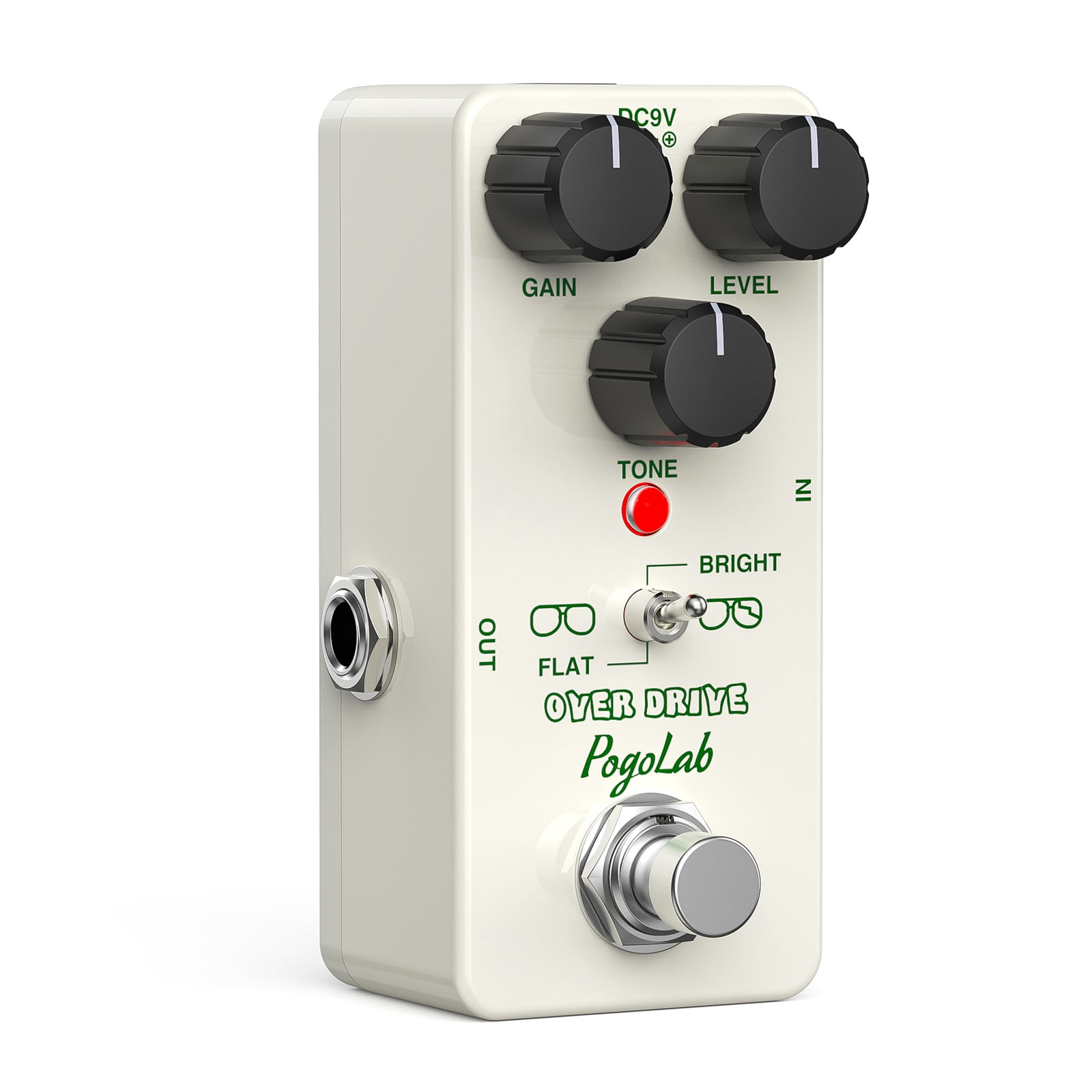POGOLAB Overdrive Pedal Overdrive Guitar Pedal with Two Effects Bright and Flat True Bypass DC 9V Mini Pedal for Electric Guitar
