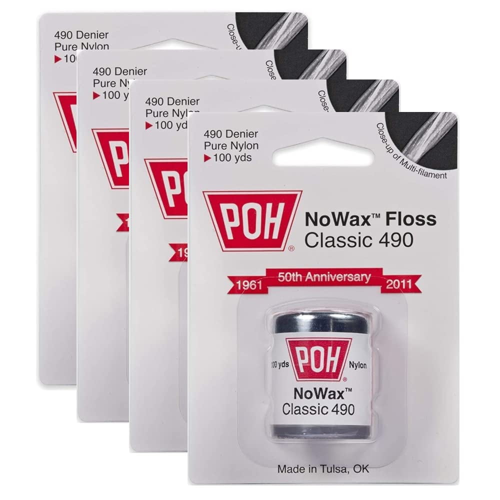 POH Dental Floss Unwaxed, 100 Yard 4 Pack
