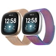 thumbnail image 1 of POHNUI Adjustable Stainless Steel Mesh Band, Compatible with Fitbit Versa 3/4/Sense 2, Count 2, 1 of 8