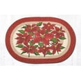 thumbnail image 1 of POINSETTIA Christmas 100% Natural Braided Jute Rug, 20" x 30" Oval, Earth Rugs, 1 of 1