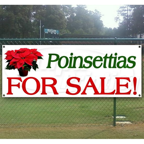 POINSETTIAS FOR SALE 13 oz heavy duty vinyl banner with 4 grommets