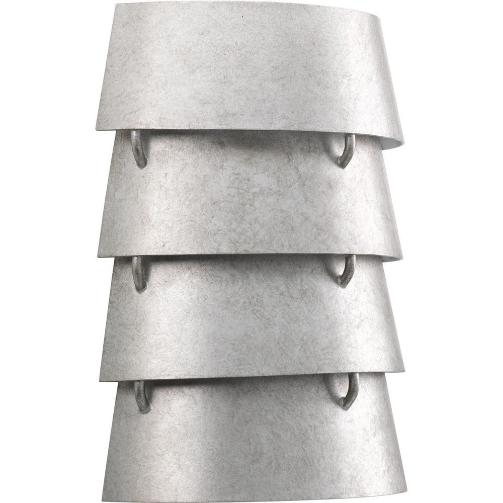 Silver Tiered Metal Direct Wired Wall Sconce