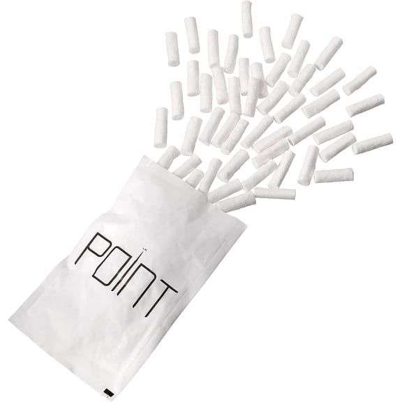 POINT Nose Bleed Stopper - Cotton Nosebleed Plugs for Adults - Extra Absorbent Blood Clotting Cotton Rolls for The Nose (50 Count)