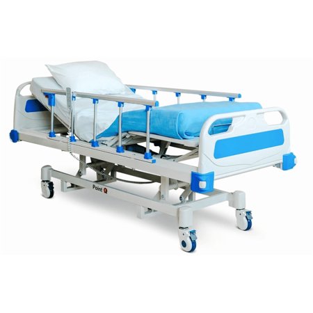 Point A (PAM-3) Premium Full Electric Hospital Bed, LINAK Motors, Individual Locking, 5" Casters, Includes Bed Tray and Bed Sheets (2X)
