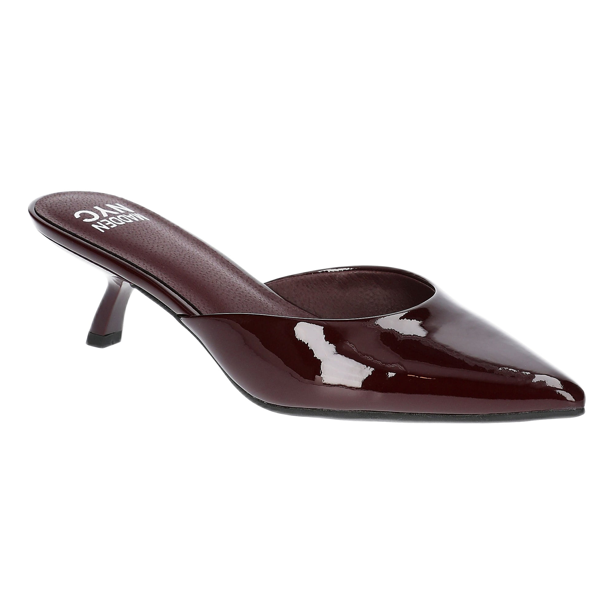 Madden NYC Women's Kitten Heeled Slide On Mules
