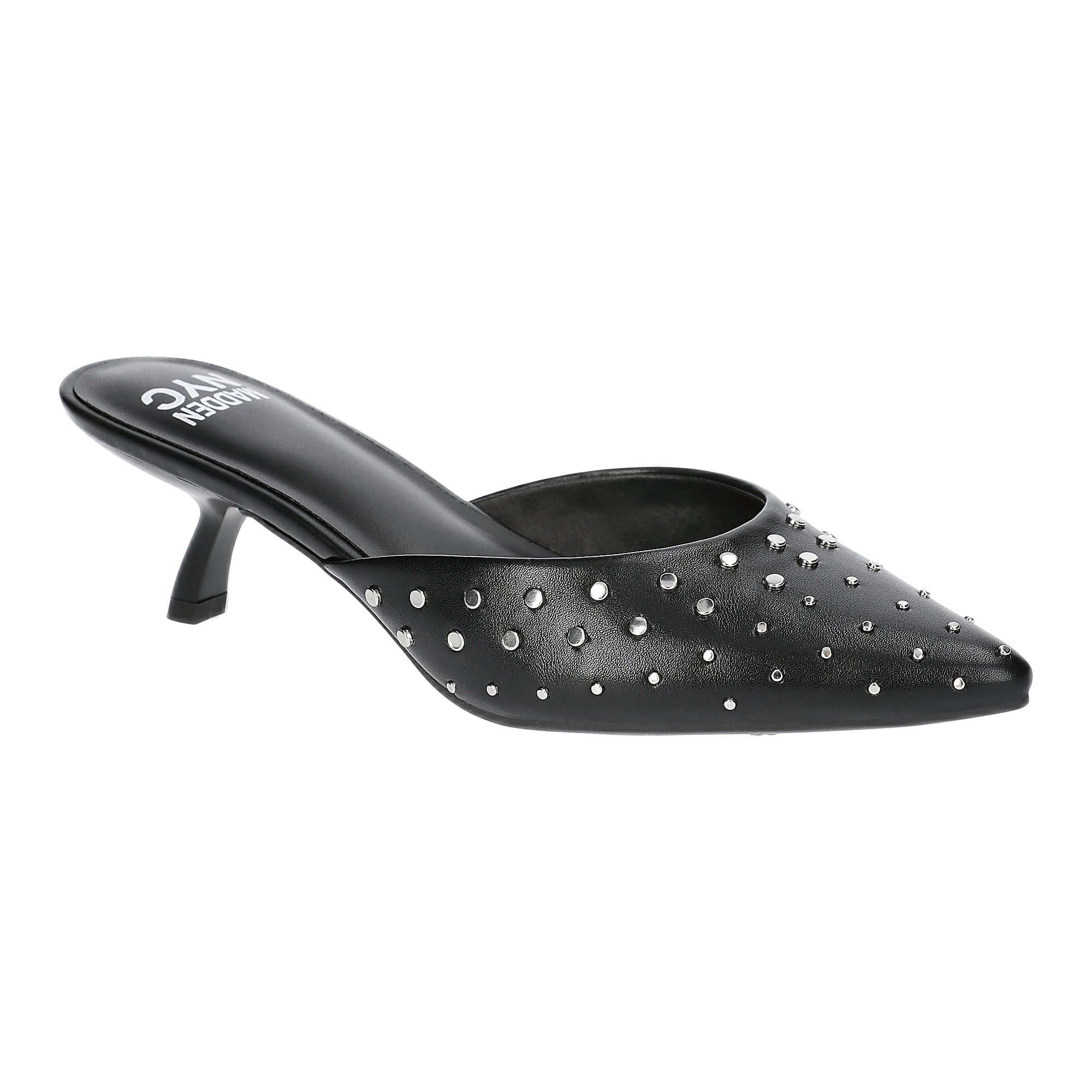 Madden NYC Women's Kitten Heeled Slide On Mules