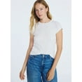 thumbnail image 1 of Free Assembly Women's and Women's Plus Pointelle Mini Tee with Short Sleeves, Sizes XS-4X, 1 of 5