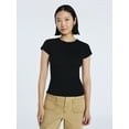 thumbnail image 1 of Free Assembly Women's and Women's Plus Pointelle Mini Tee with Short Sleeves, Sizes XS-4X, 1 of 5