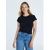 Free Assembly Women's and Women's Plus Pointelle Mini Tee with Short Sleeves, Sizes XS-4X