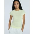 thumbnail image 1 of Free Assembly Women's and Women's Plus Pointelle Mini Tee with Short Sleeves, Sizes XS-4X, 1 of 5