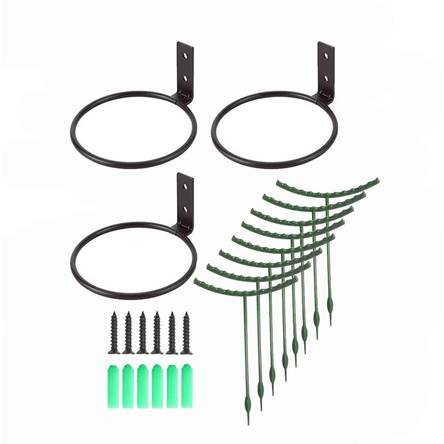 POINTERTECK 3 Pack 4in Flower Pot Holder Ring Wall Mounted With 8 Pack