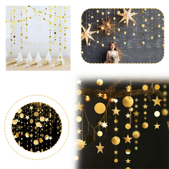 POINTERTECK 3PCS Twinkle Little Star Party Garlands Glitter Hanging Moon Stars Decorations Kids Birthday Bday Baby Shower Wedding Ramadan EID Graduation Party Supplies(Silver)
