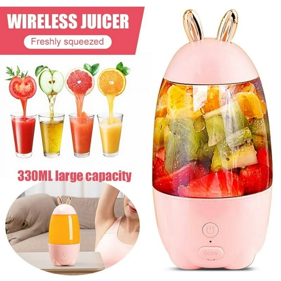 POINTERTECK 400ml Portable Blender, Personal Eletric USB Rechargeable Juicer Blender forFruit, Smoothie, Baby Food Mixing Machine, 1500mAh Battery(Pink)