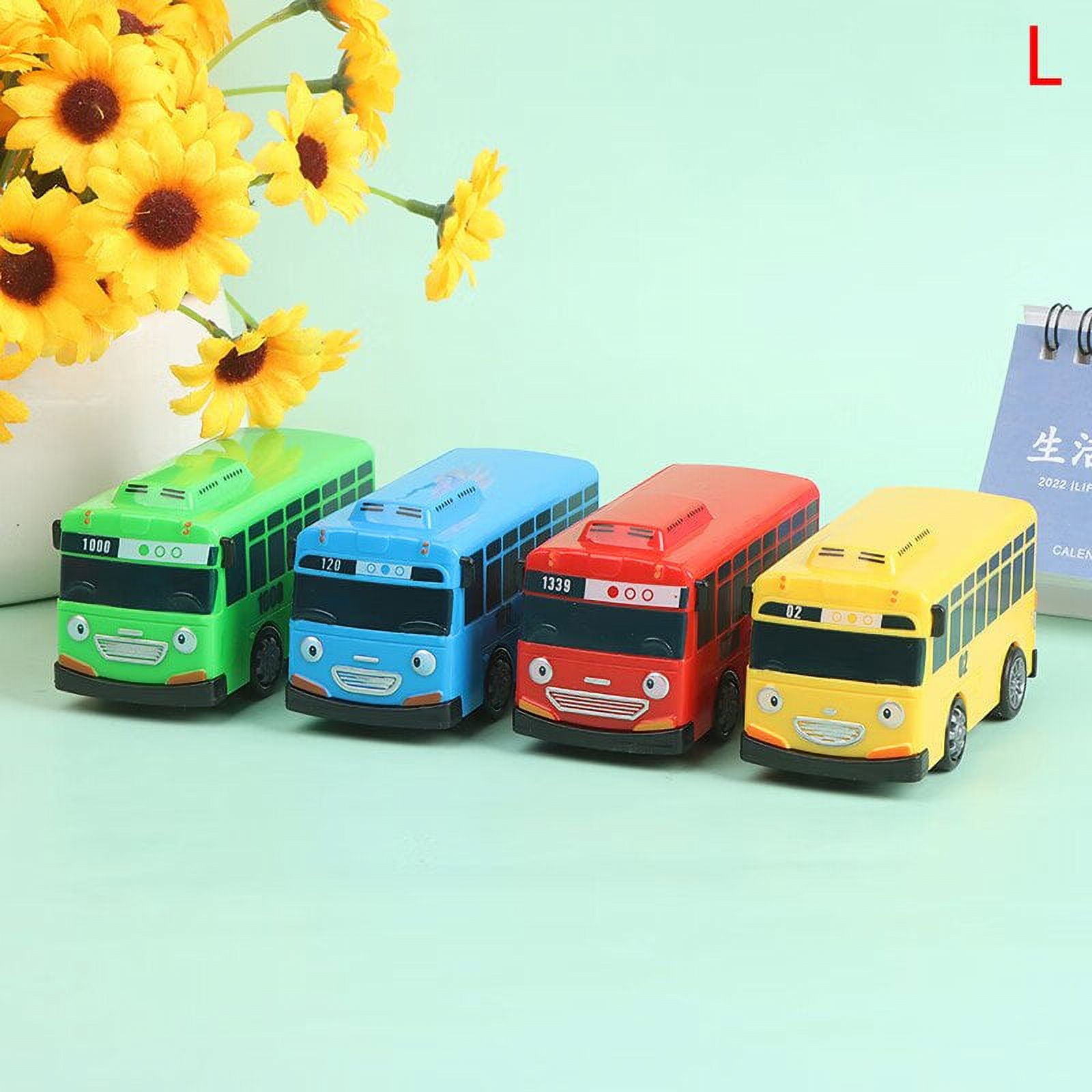 POINTERTECK 4PCS Tayo The Little Bus Cartoon Pull Back Car Toy Set Kids Educational Gift Walmart