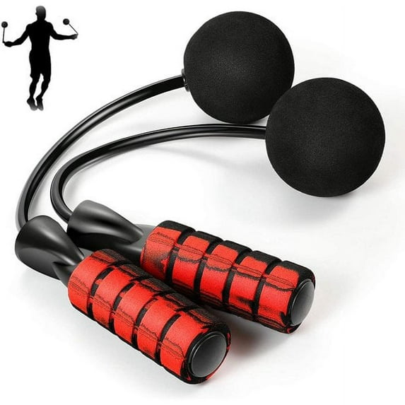 POINTERTECK 70mm Ropeless Jump Rope Cordless Jump Rope with Two Weighted Balls Tangle-Free Rapid Speed Cordless Indoor Jump Rope for Fitness Suitable