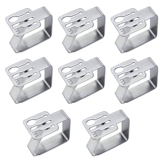 POINTERTECK 8 Pcs Stainless Steel Tablecloth Clips Adjustable Cloth Clip Table cloth Clamp Holder Table Cover Clamps for Home Wedding Party Picnic