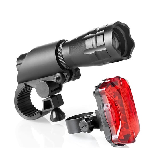 POINTERTECK Bicycle Front Head Light Waterproof LED Bike Safety Flashlight Taillight