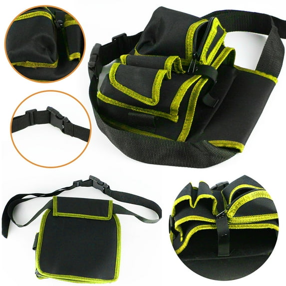 POINTERTECK Canvas Hardware Oxford Kit Electrician Kit Thicken Multifunction Waist Bag Waist Hanging Type Tool Bag Yellow