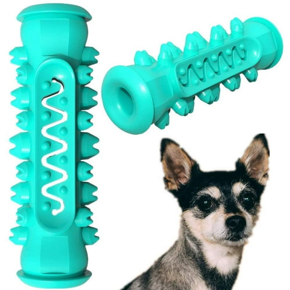 POINTERTECK Dog Bones for Aggressive Chewers Dog Toothbrush Chew Toy Molar Puppy Teething Toys, Dog Toys Chewers Indestructible, Durable Natural Rubber Teeth Cleaning Dog Bite Treat / Blue