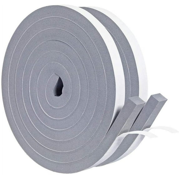POINTERTECK Foam Seal Tape 4 Rolls 1/2 Inch Wide X 2/5 Inch Thick, Self Adhesive Weather Stripping Insulation Foam Neoprene Weather Stripping, Total 13 Feet Long (4 X 3.3 Ft Each)