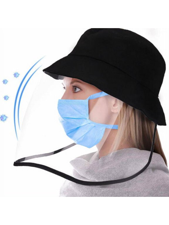 Full Face Bucket Protective Hat Face Shield Cap,Fisherman Hat Sun Cover Outdoor Dust Proof Removable Hat,Anti-fog Anti-Saliva Anti-Spitting Sun Cap,Adjustable Fishing Hat