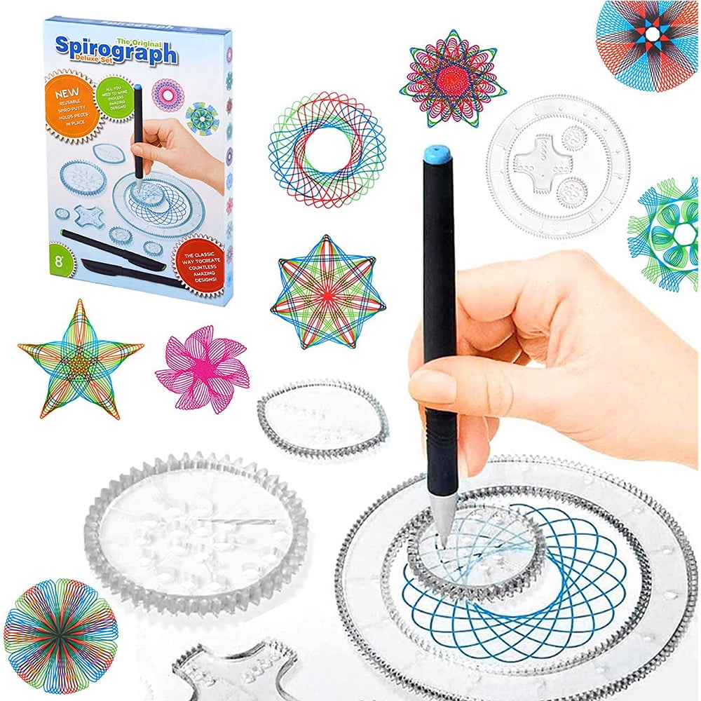 12pcs Spiral Drawing Kit Art Diy Guide Tool Set Students Drafting