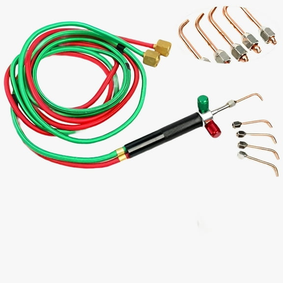 POINTERTECK Jewelry Micro Mini Gas Small Torch Welding Soldering Gun Soldering Torches Soldering kit with 5 Weld tips for Oxygen Cylinders, Hoses - Acetylene for Jewelers