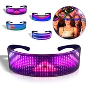 POINTERTECK LED Bluetooth Full-color Light-emitting Glasses, Programmable LED Smart Glasses, APP Control Strap