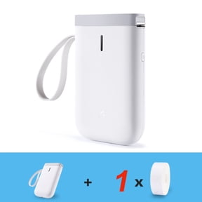 POINTERTECK Label Printer, Portable Handheld Thermal Label Printer BT D11, Mini Label Maker with Smartphone for Home Office School Supermarket Store, White