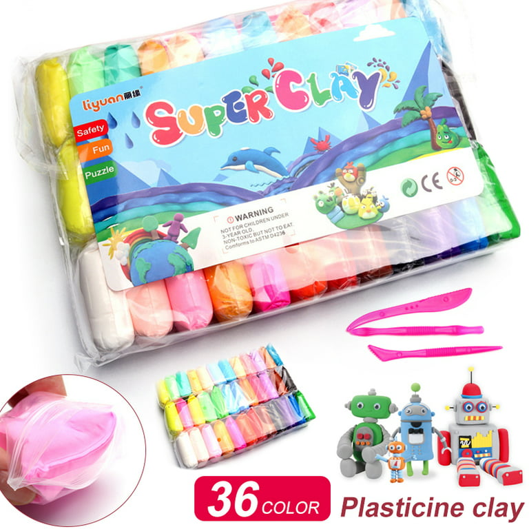 Non toxic Super Soft Light Air Dry Clay Polymer Plasticine Modelling Clay  (Colour Set of 12 / 24 / 36)