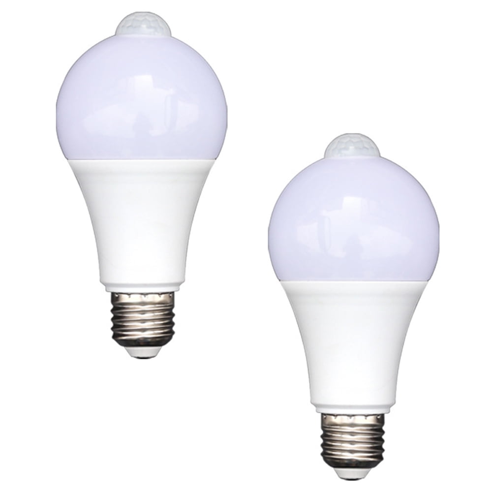 POINTERTECK Motion Sensor Light Bulbs, 15W Motion Activated Dusk to Dawn Security Light Bulb Outdoor/Indoor for Front Door Porch Garage Basement Hallway Closet(2 Pack)