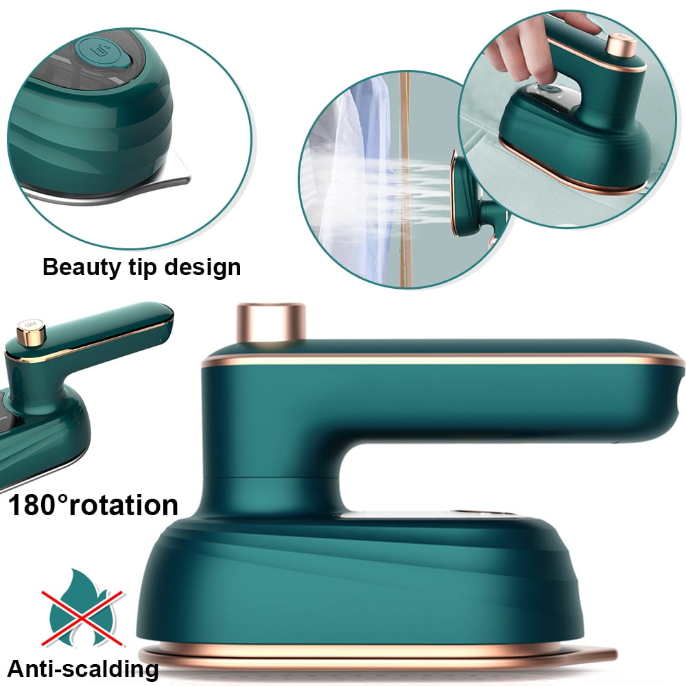 POINTERTECK New Handheld Mini Garment Steamer Electric Iron Steamer Machine Portable Wet Dry Steam Iron Ironing Machine for Home Travel Green