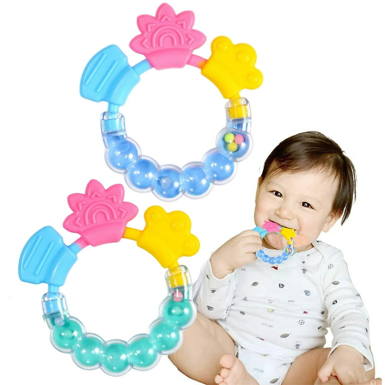 POINTERTECK Silicone Baby Teethers Baby Teething Toys Soothe Massage Sore Gums for 3 Month Olds Babies Infants BPA Free Freezer Safe Colorful Tooth