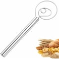thumbnail image 1 of POINTERTECK Stainless Steel Danish Dough Whisk Handle Portable Kitchen Baking Tool, 1 of 5