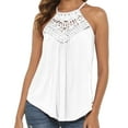thumbnail image 1 of POINTERTECK Women's Casual Summer Cute Lace Halter Neck Flowy Pleated Workout Sleeveless Tank Tops T-shirts Blouses, 1 of 5