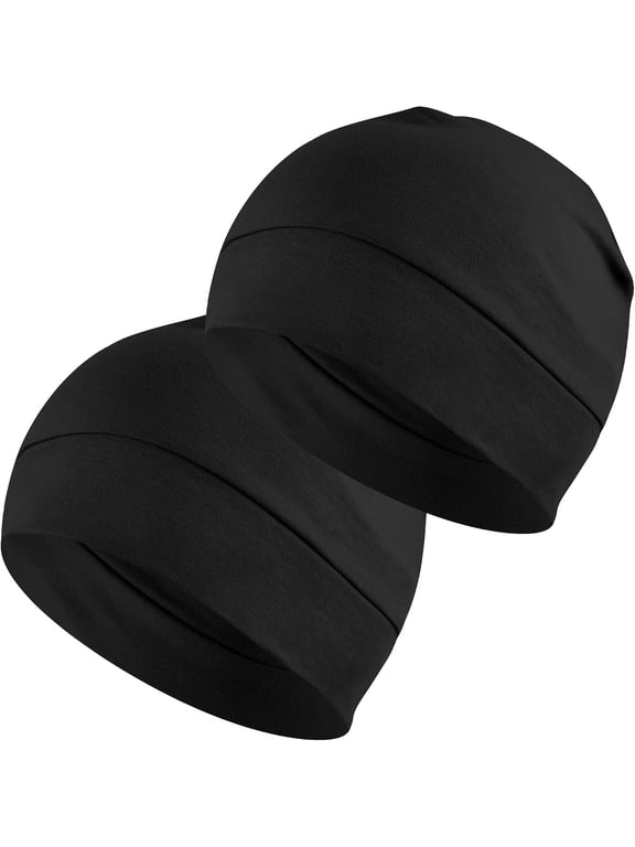 100% Cotton Skull Caps Beanie Sleeping Hats for Men Women | Lightweight, Soft & Breathable Skully Head Cover, Helmet Liner for Cycling & Running, Wicking CPAP Chemo Bald Nightcap