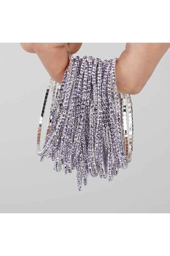 20 Pack Multicolor Elastic Rhinestone Bracelets, Multi‑Layer Wrap Bangle Fashion Jewelry for Daily Wear