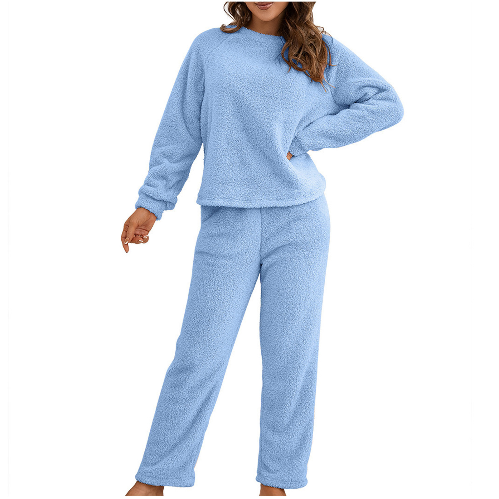 POIUYTR 2 Pack Women s Sherpa Fleece Winter Pajama Set Soft Long Sleeve POIUYTR 2 Pack Women s Sherpa Fleece Winter Pajama Set Soft Long Sleeve