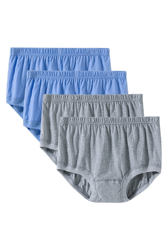 4 Pack Women's Cotton Breathe Briefs Underwear Full Coverage Panty for Old Women Comfy Brief Underwear