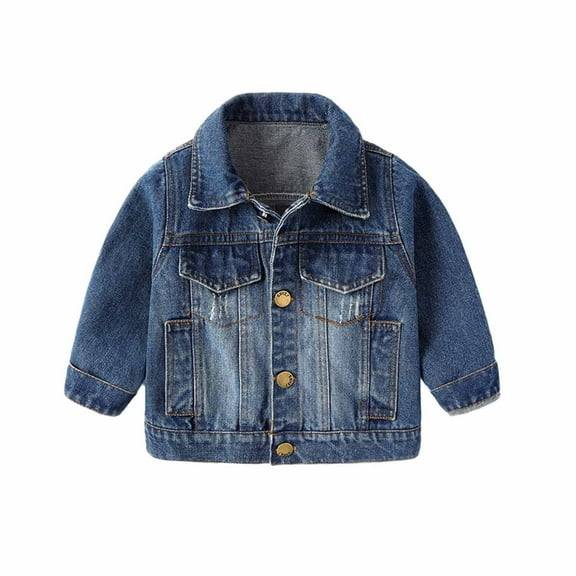 POIUYTR Baby Boys' and Toddler Denim Jacket Button Down Basic Jeans Jacket Kids Trucker Coats Casual Outwear