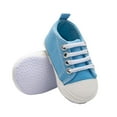 thumbnail image 1 of POIUYTR Baby Girls Boys Canvas Sneakers Soft Sole Anti-Slip Crib Shoes High Top Ankle Infant First Walking Shoes, 1 of 4