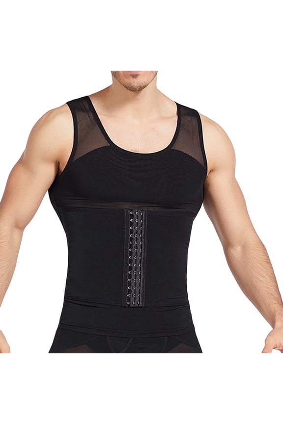 Men Body Shaper Underwear Compression Shirt Tummy Control Waist Belly Shirt Adjustable Waist Trimmer Belt Intensity, Slimming Shapewear